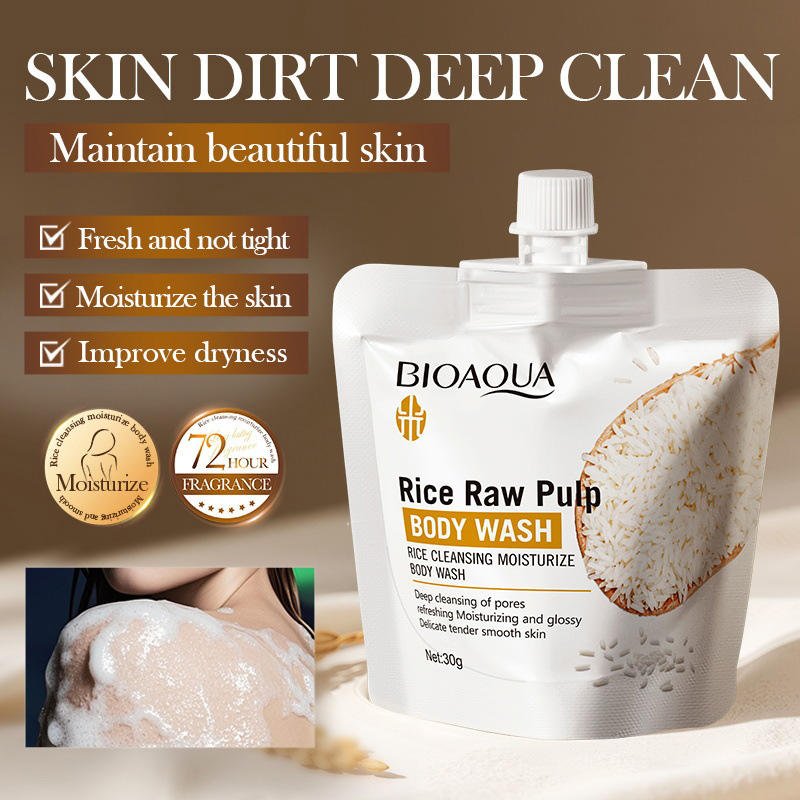 BIOAOUA Rice Pulp Cleansing and Moisturizing Shower Gel 30g (2)