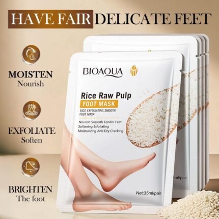 BIOAOUA Rice Pulp Exfoliating and Smoothing Foot Mask 35ml/pair