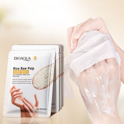 BIOAOUA Rice Pulp Whitening and Nourishing Hand Mask 35ml/pair