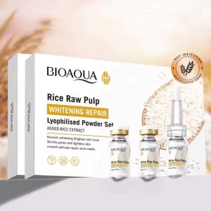 BIOAOUA Rice Pulp Whitening and Repairing Freeze-Dried Powder Set 50mg x 6 blister packs + 3ml x 6 blister packs
