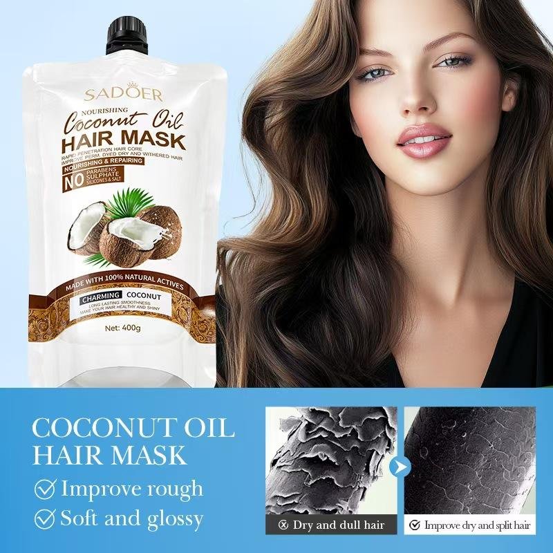 SADOER Coconut Oil Nourishing and Smoothing Hair Mask 400g (4)