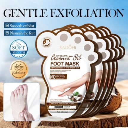 SADOER Coconut Oil Vitamin E Moisturizing and Nourishing Foot Mask 40ml/pair