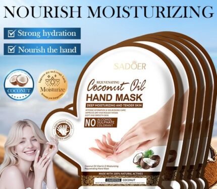 SADOER Coconut Oil Vitamin E Moisturizing and Nourishing Hand Mask 40ml/pair