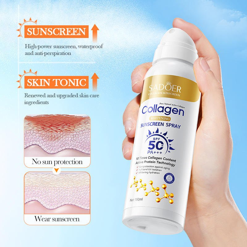 SADOER Collagen Anti-Aging Whitening Sunscreen Spray SPF50+ PA+++ 150ml (3)