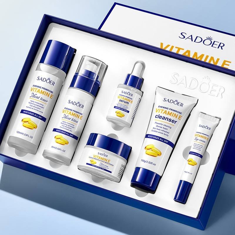 SADOER Evening Primrose Vitamin E High Moisturizing 6-Piece Set 100g + 30ml + 120ml + (3)