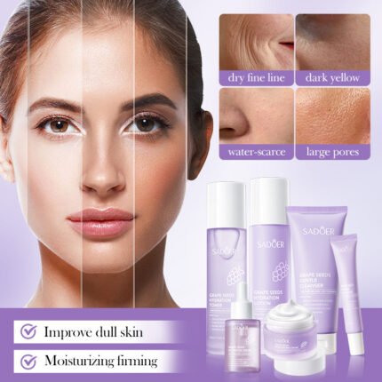 SADOER Grape Seed Antioxidant Repair Six-piece Set  100g+100ml+100ml+30ml+50g+20g