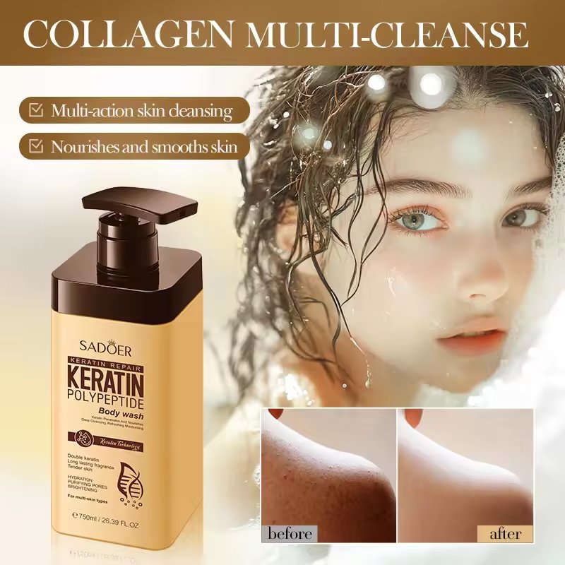 SADOER Keratin Peptide Moisturizing and Nourishing Body Wash 750ml (1)