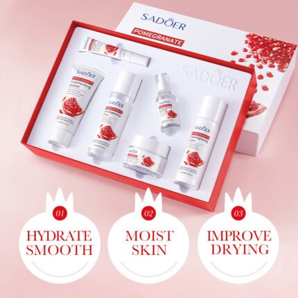 SADOER Pomegranate Fresh Beauty Six-piece Set (New) 30ml+100g+120ml+120ml+20g+50g