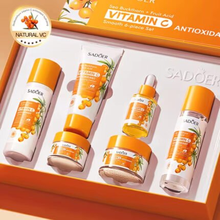 SADOER Sea Buckthorn Vitamin C Antioxidant Soothing Six-Piece Set (Foreign Language Edition) 100g+120ml+30g+30ml+120ml+80g