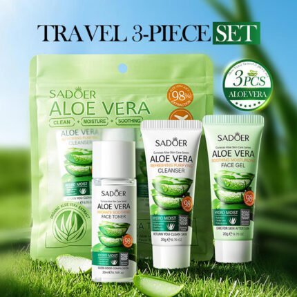 SADOERSADOER Aloe Vera Travel 3-Piece Set 20ml + 20g + 20g
